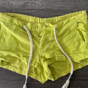 SHORTS Free People Lime Low-rise Shorts ONE OF A KIND FROM A SAMPLE SALE!